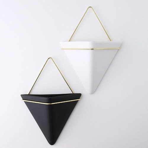 B 3x Maceta Triangular De Cerámica Para Colgar En , Maceta