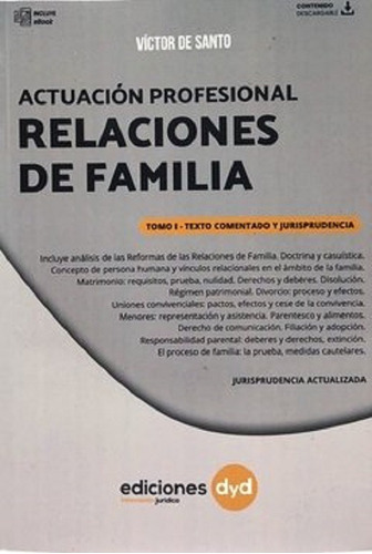 Actuación Profesional Relaciones De Familia Tomo 1 De Santo