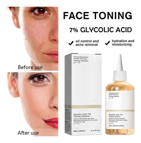 Loção Glycolic Acid 7% Toning Exfoliante 240ml/306g- U S A