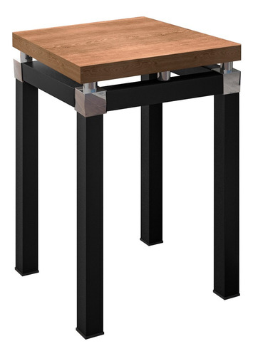 Mesa Lateral Estilo Industrial 41cm Malva Nature/preto Cor Marrom