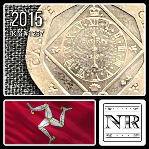 Isla De Man - 20 Pence - Año 2015 - Km #1257 - Reloj
