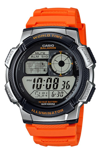 Reloj Casio Naranja Hombre Ae-1000w-4b 100% Original