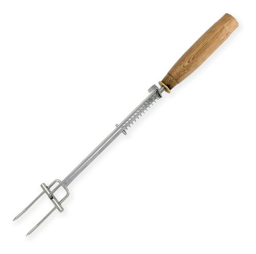 Imagen 1 de 3 de Tenedor Expulsador Automatico Acero Inox. 440 Mango Madera