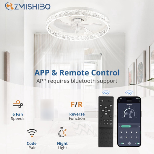 Ventilador De Techo Con Luces Led Con Control Remoto Blanco