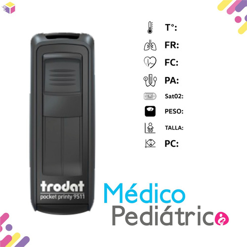 Imagen 1 de 6 de Sello Médico Pediátrico De Signos Vitales Para Enfermería