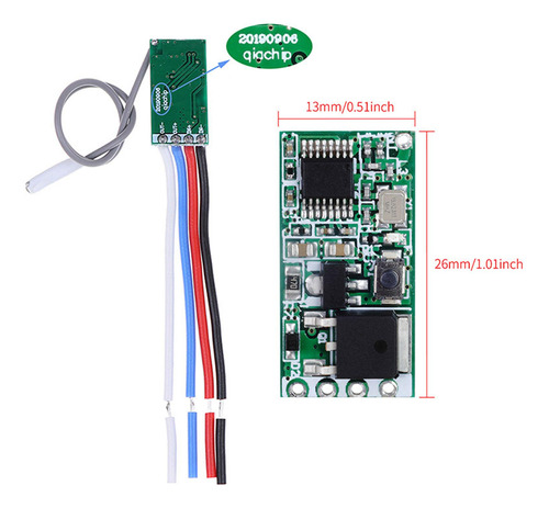 3 Rf 433mhz Secure Mini Relé Inalámbrico En La Antena