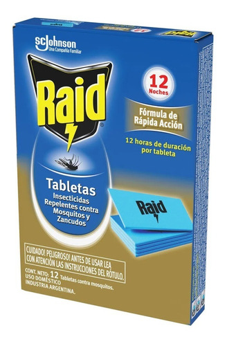 Tableta Mosquitos/moscas Raid X 12 Un