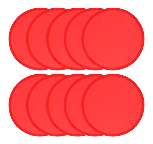 Paquete De 10 Frisbee Plegable De Tela Color Rojo