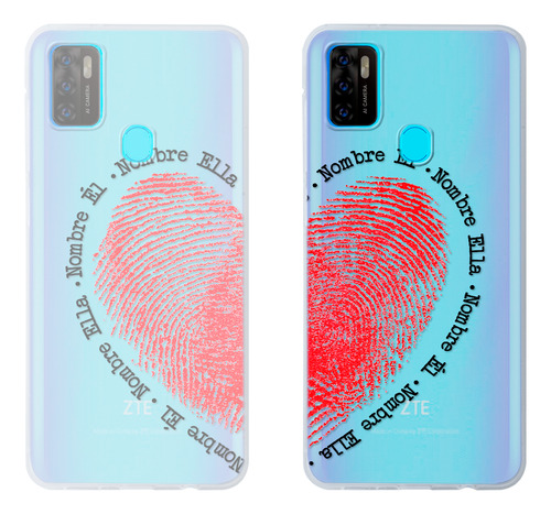 Funda Para Zte Para Parejas Corazón Con El Nombre De Él