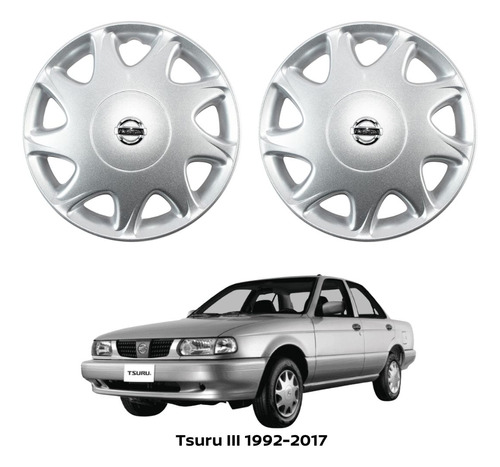 2 Tapones Rueda 13'' Tsuru Iii 2012 Nissan