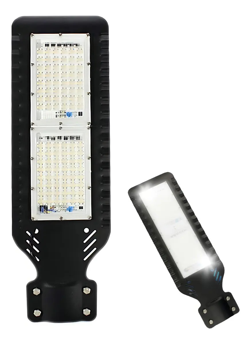Lampara Suburbana 100w Megaluz Alumbrado Público 9000lm Carcasa Negro Luz Blanco Frío