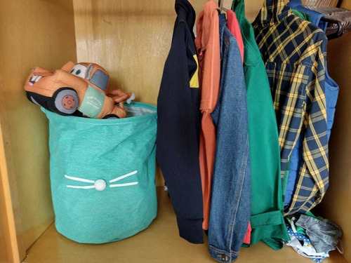 Imagem 3 de 4 de Cesto Médio Dobrável Organizador Infantil Roupas Brinquedos
