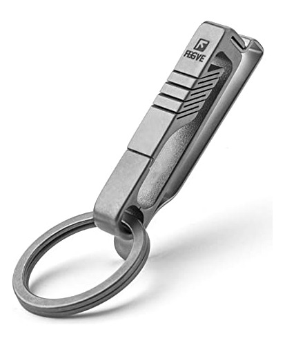 Llavero Apertura Rapido Titanio Gris Metal Clip Para Cinto