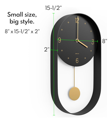 Driini Reloj De Pared Moderno De Péndulo, Marco
