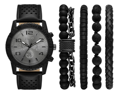Reloj Caballero Mass Market Fmdfl6067 De Poliuretano Negro Fondo Gunmetal