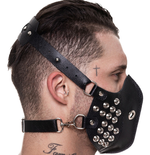Imagem 2 de 3 de Mascara 100% Couro Com Detalhes Em Metal Sd Clothing