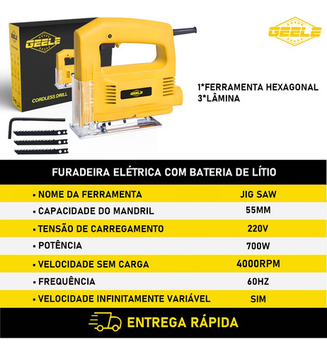 Serra Tico-tico 700w 220v Com Lâmina De Corte
