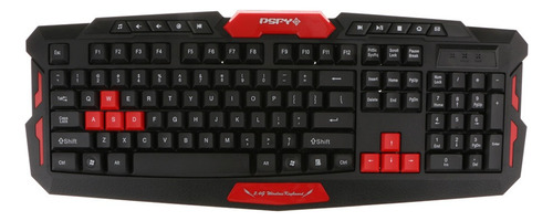H Mouse Y Teclado Inalámbricos Para Computadora Negro Y Rojo