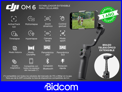 Imagen 2 de 10 de Estabilizador Dji Osmo Mobile 6 Trípode Fotos Y Videos Usb C