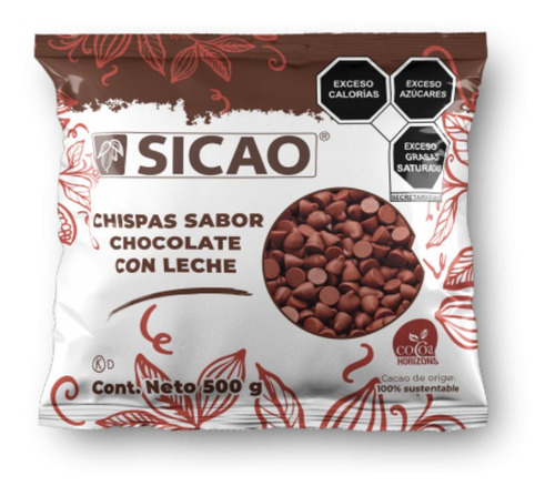 Chispas De Chocolate Con Leche 500gr, Sicao Barry Callebaut 