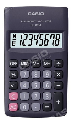 Imagen 1 de 2 de Paquete De 10 Calculadoras Portátil Casio Hl-815l-bk 