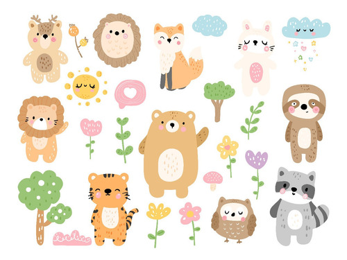 Clipart Animales De La Selva Colores Vivos 2