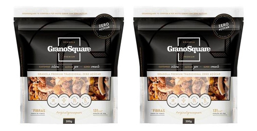 Granola Grano Square Premium Zero Açúcar Kit Com 2un 200g