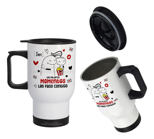 Mug Vaso Termico Viajero Para Carro Flork Divertido 15