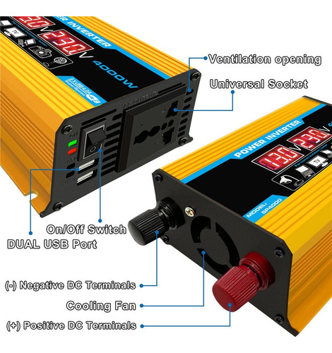 Para Inversor De Potencia Peak De 4000 W, 12 V A 110 V For .