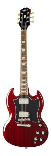 Guitarra elétrica para  canhoto Epiphone Inspired by Gibson SG Standard de  mogno heritage cherry brilhante com diapasão de louro indiano