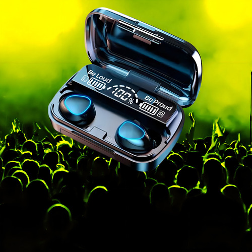Fone De Ouvido Bluetooth Tws M10 Resistente A Água Com Nf-e Cor Preto
