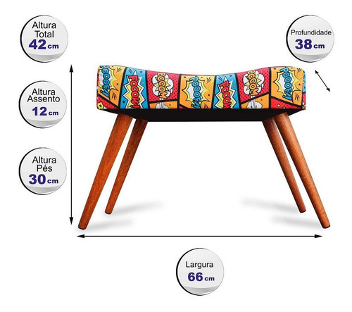 Kit de 2 puff Inbox Boom Bed con patas rectangulares de madera