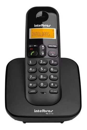 Telefone Sem Fio Intelbras Ts 3110 Preto Visor Luminoso Com Identificação de Chamadas