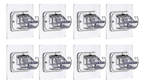 2 Paquete De 8 Soportes Adhesivos Para Barra De Transparente