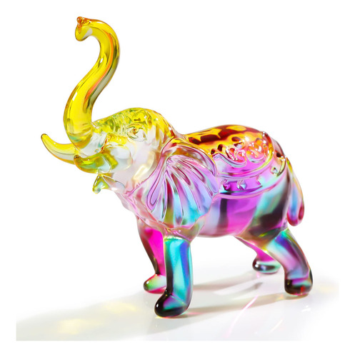 Ywhl Figura De Elefante De Cristal De Cristal Para Mujer, H.