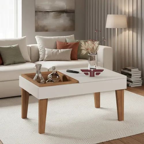 Mesa De Centro Sala De Estar Veneza Matte / Off White Grappa
