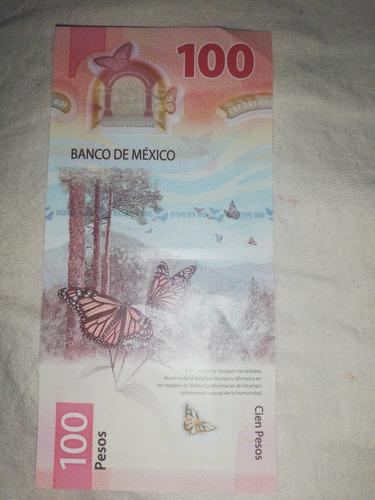 Billete De 100 Pesos Méxicanos De La Serie Ae 58
