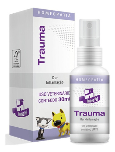 Trauma Terapia P/ Traumatismos Homeopet 30ml Cães E Gatos