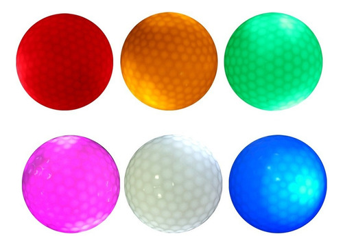 Pelotas De Golf Que Brillan En La Oscuridad C/luz Led 6 Pzs.