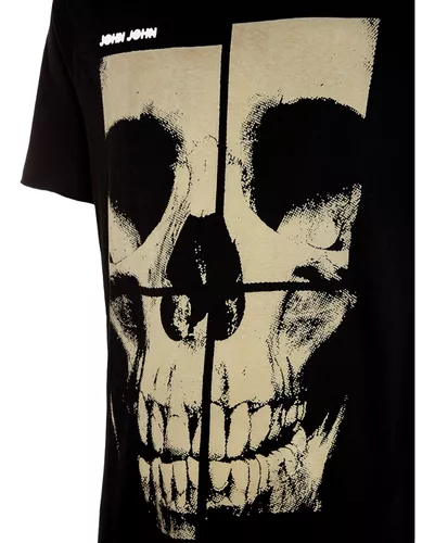 Camiseta John John Masculina Sketch Duo Skull Preta - Compre Agora