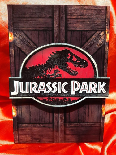 Jurassic Park Cuadros De Madera Grandes 3d 3