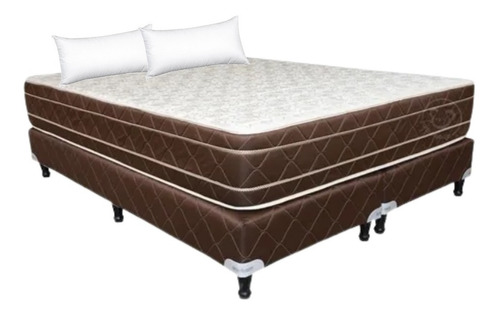Imagen 1 de 10 de Colchón + Sommier Espuma Firme Queen 160x200 30cm 110 Kg