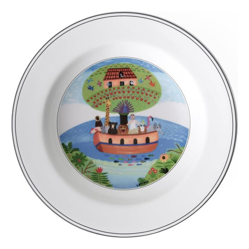 Villeroy & Boch Design Naif Rim Soup 2- Noahs Ark, 9 In, Por