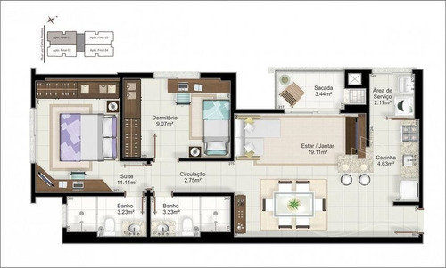 Imagem 3 de 7 de Apartamento - Jardim Atlantico - Ref: 2633 - V-2633