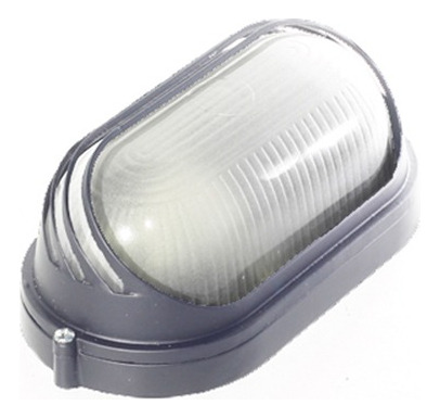 Luminaria Aplique Tortuga Oval Aluminio Y Vidrio Exterior