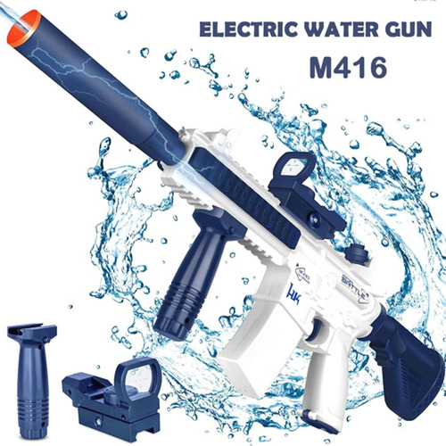 Pistola De Agua Eléctrica M416, Potente Juguete Automático P