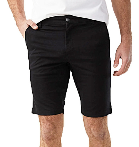 Bermuda Hombre Short De Gabardina C Bolsillos Varios Colores