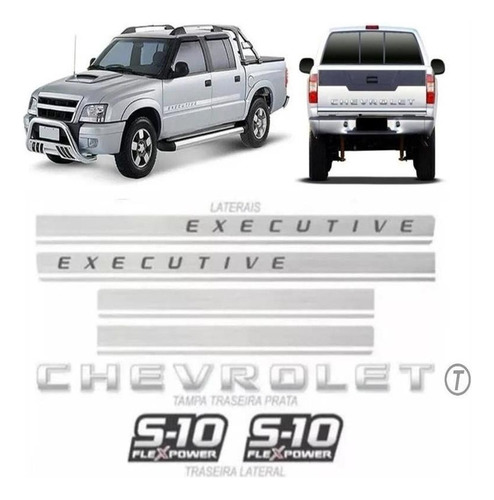 Adesivo S10 Executive 2009 A 11 P Caminhonete Branca Prata
