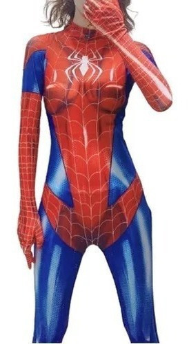Mono Spiderman Halloween Cosplay Disfraz Rojo Azul