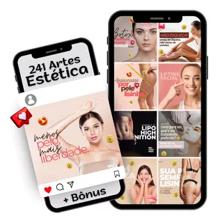 241 Artes Pack Canva Estética Templates Editáveis +2 Bônus